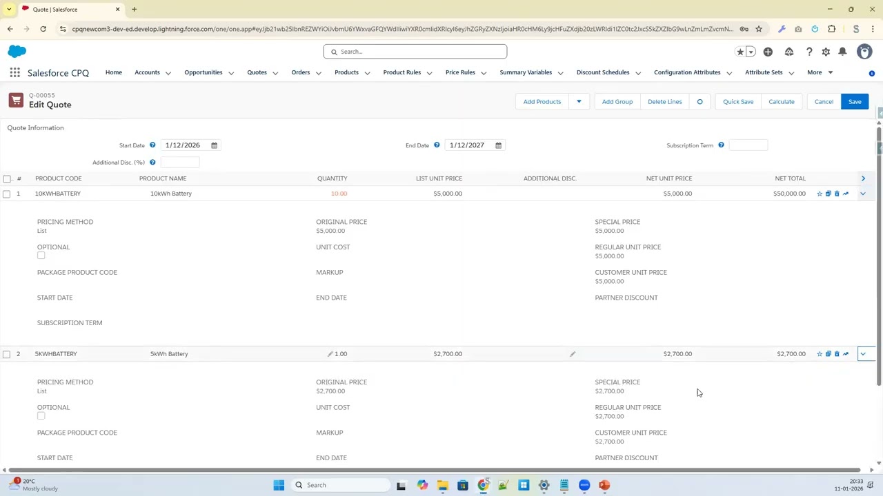 16. Salesforce CPQ: Добавление товаров в коммерческое предложение
