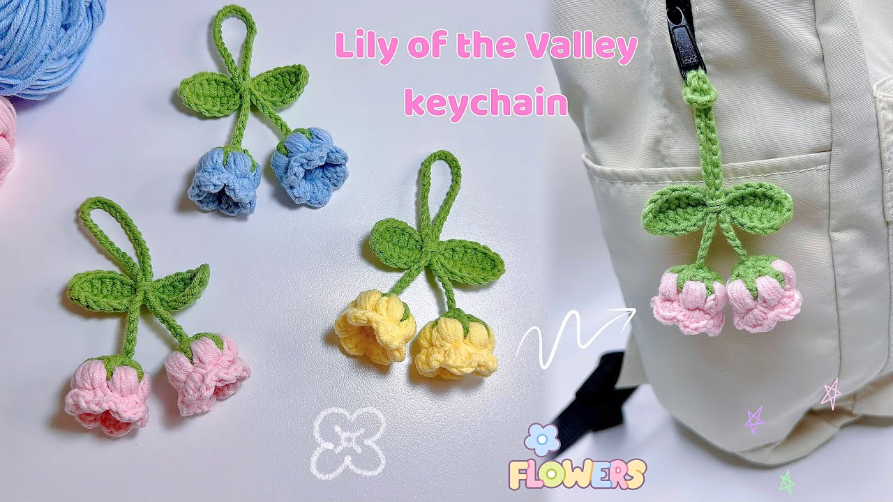 Crochet Lily of the Valley keychain | Beginner Friendly | Móc Móc Khoá Hoa Chuông