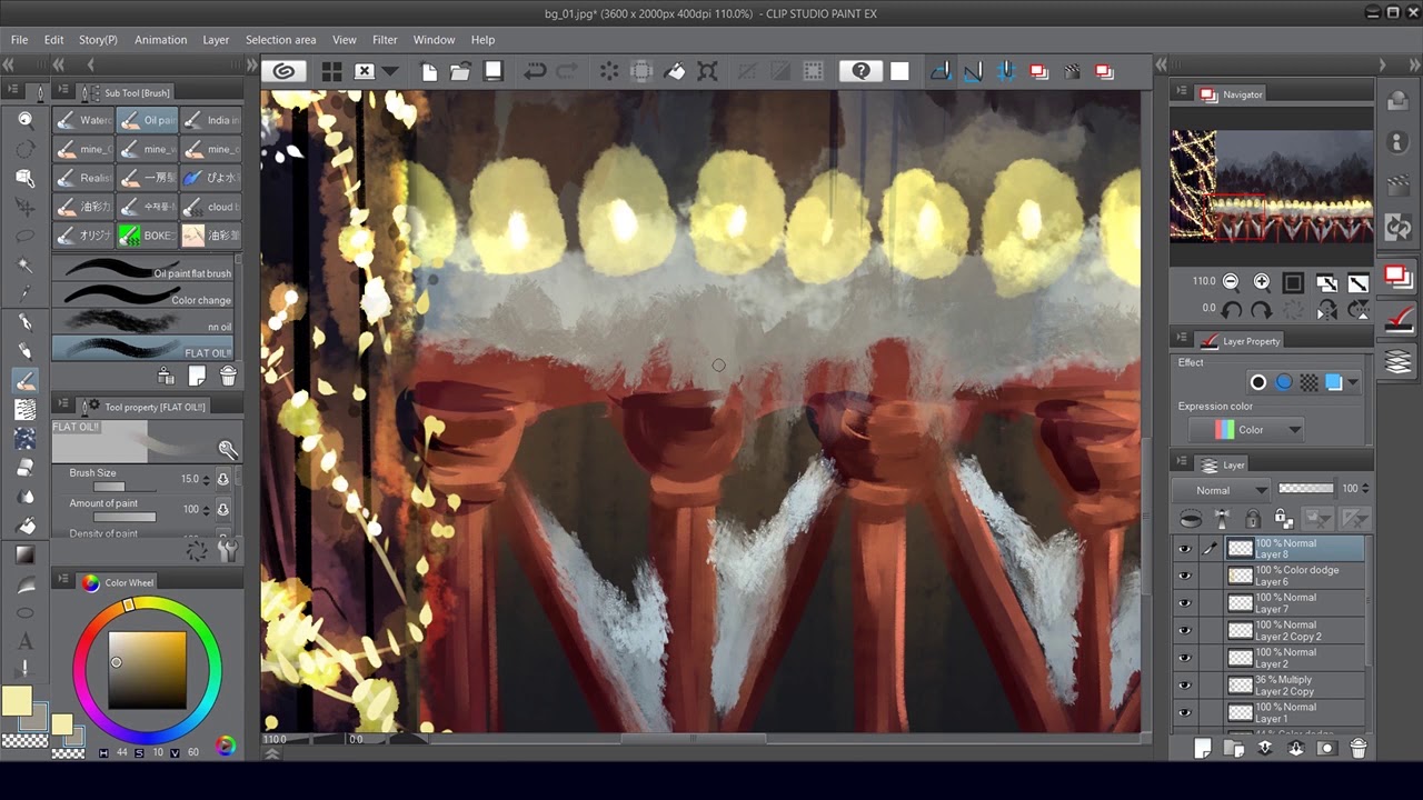 Speed Animating As I Go [PART 02 ] [Clip Studio Paint background Painting]