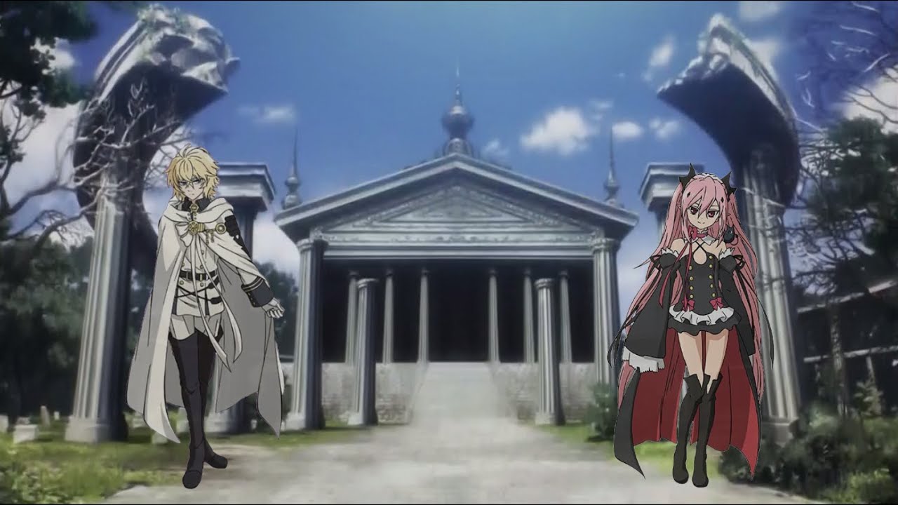 Mikaela and Krul entering the tomb of Nazarick