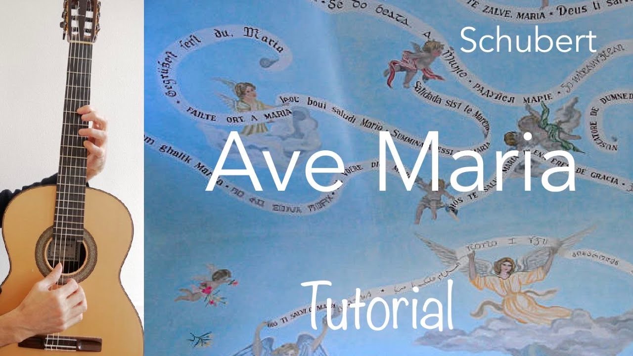 Ave Maria (F. Schubert), Guitar lesson, sheet and tab