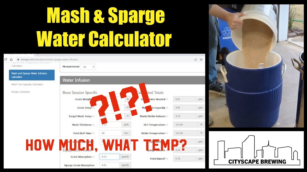 How to use a Mash Sparge Water Calculator for All Grain Brewing