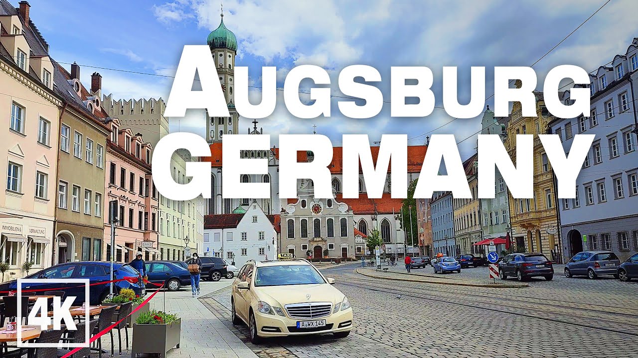 Augsburg Old City Water Channels in the Rain GERMANY  • Virtual Walking Tour in 4K ASMR