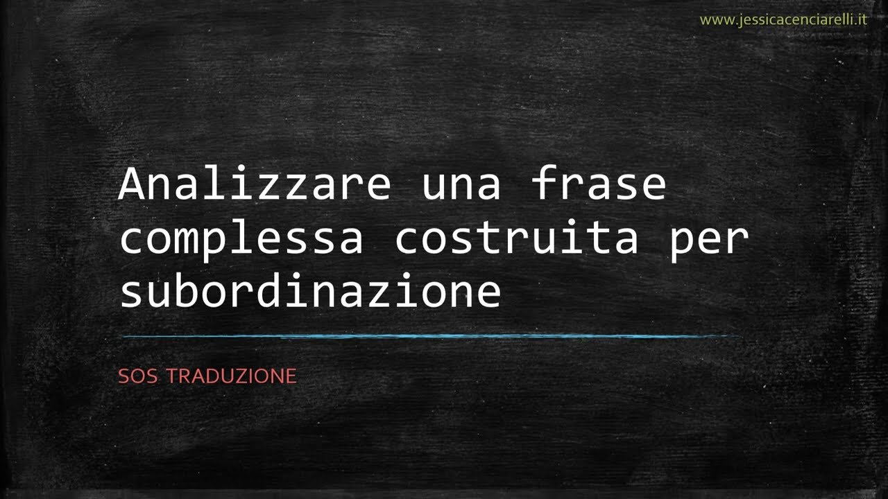 LATINO - Analizzare un periodo complesso (SUBORDINAZIONE)