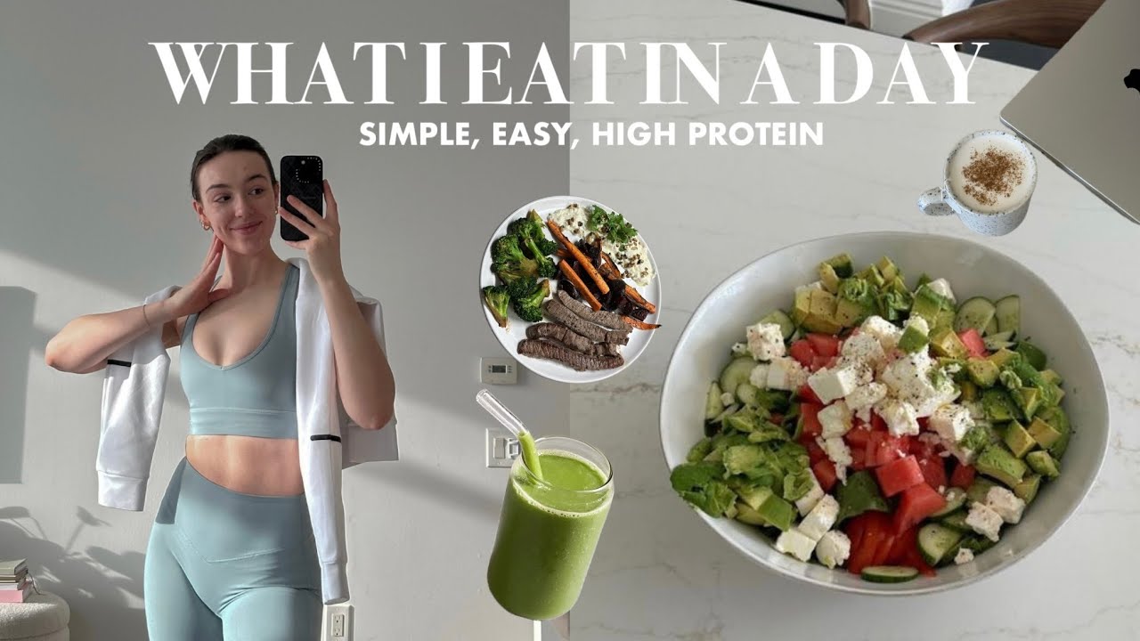 What I Eat In A Day *simple, healthy & realistic* high protein recipes, grocery shop & haul