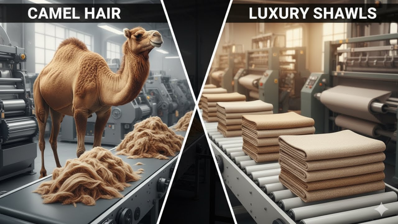 How Camel Hair Becomes Premium Winter Shawls | Full Factory Tour
