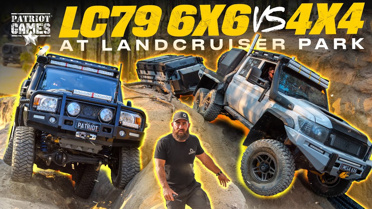 LC79 6X6 vs 4X4 at Landcruiser Park! The Black Truck Vs The MEGA6