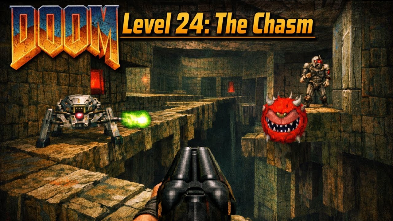 Doom 2 1994 play-through - Level 24: The Chasm
