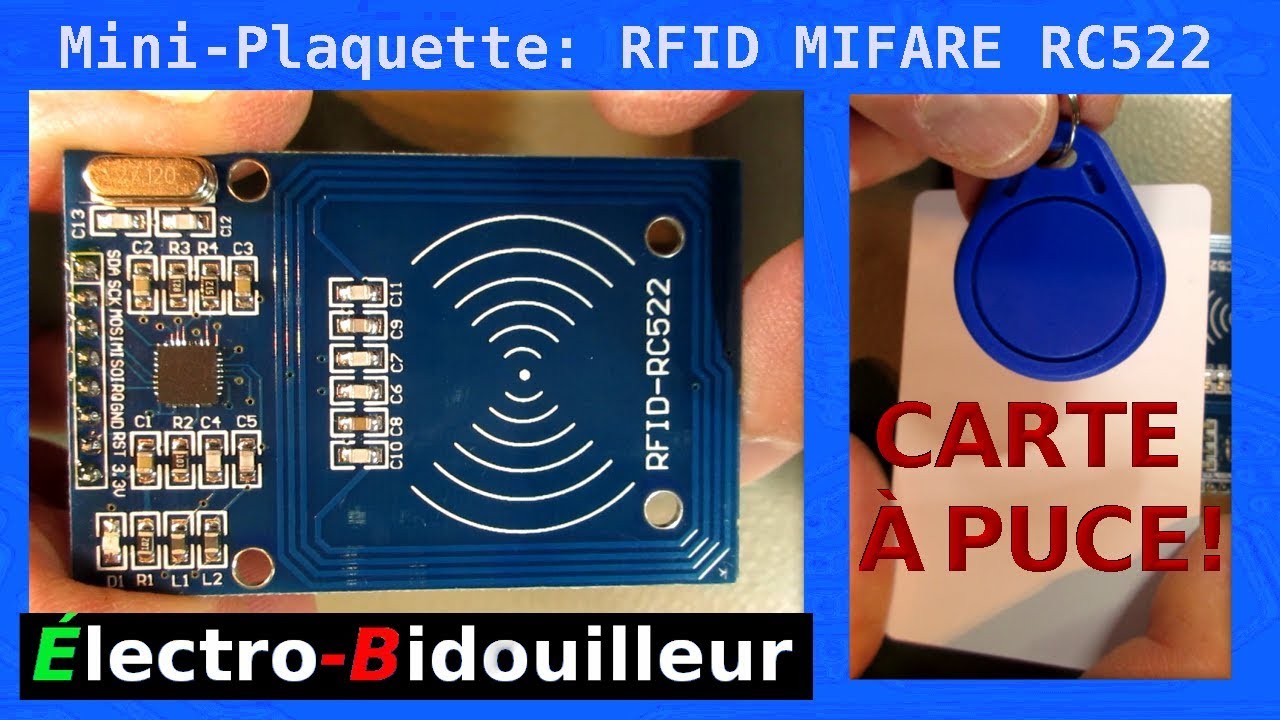 EB_#204 Mini-Plaquette: RFID MIFARE RC522, Carte-Puce et Porte-Clé