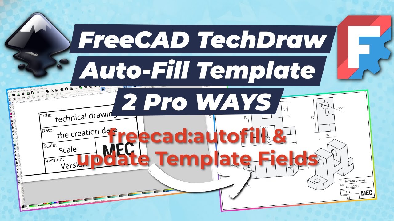 Шаблоны автозаполнения FreeCAD TechDraw | 2 умных способа (от 0 до 1)