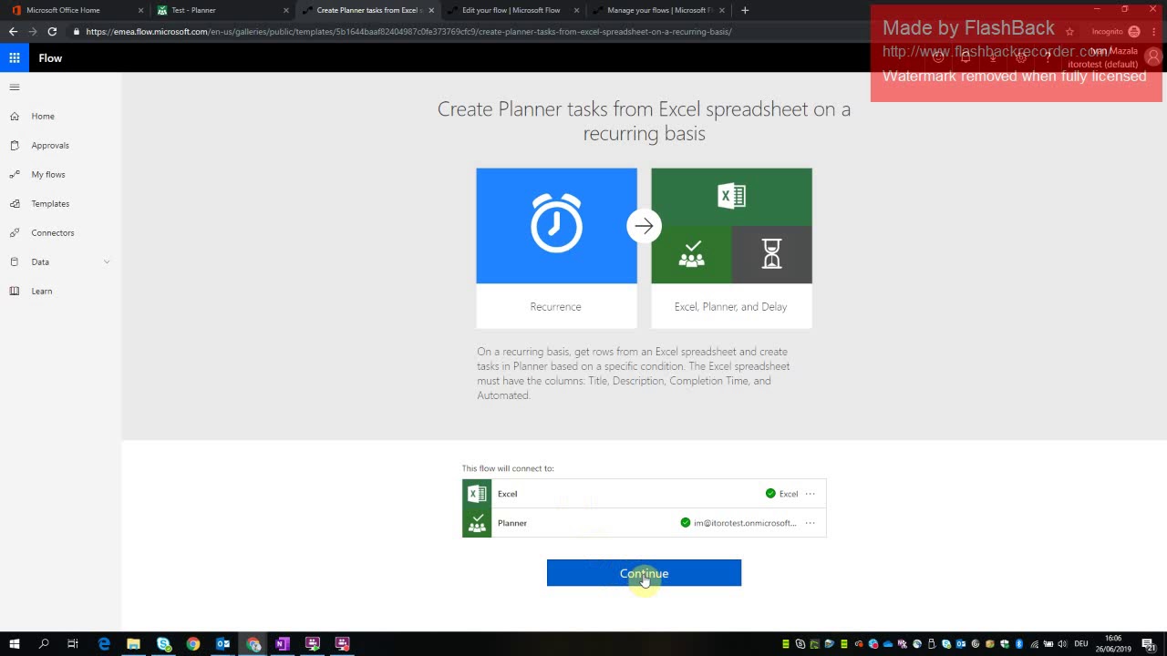 Move Excel Tasks to Planner using FLOW