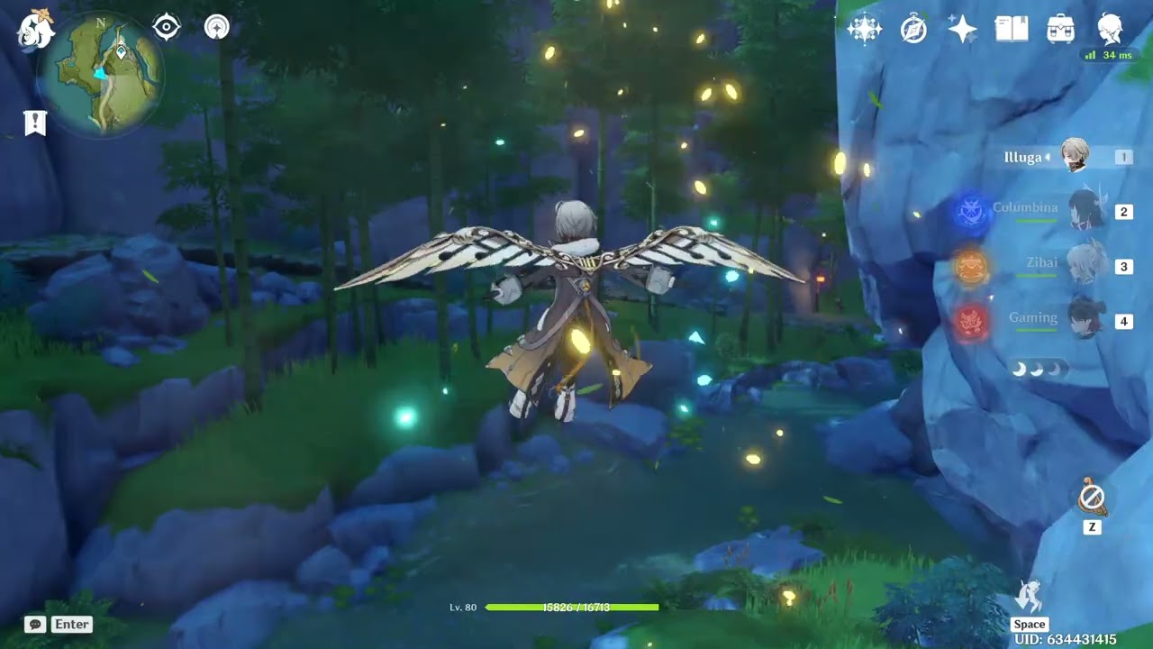 bamboo forest walk (collect bamboo shoots) in Genshin Impact with me #illuga #zibai #genshin