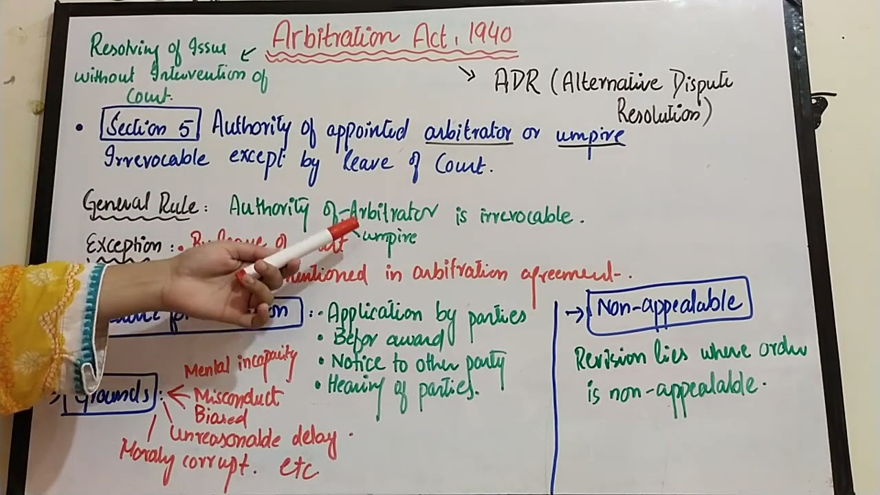 Section 5 of Arbitration Act 1940 || Revocation of authority of Arbitrator or umpire