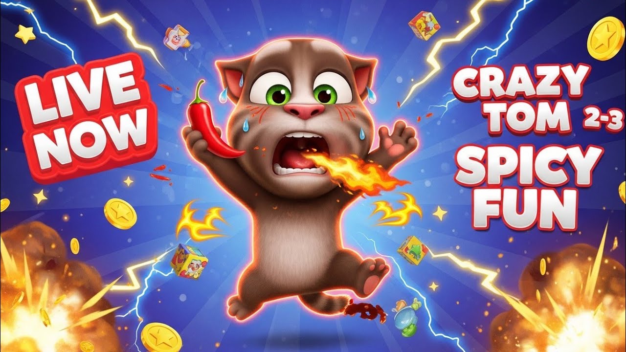 “😱 टॉम ने खाई मिर्च! | My Talking Tom 2 LIVE | CRAZY FUN”