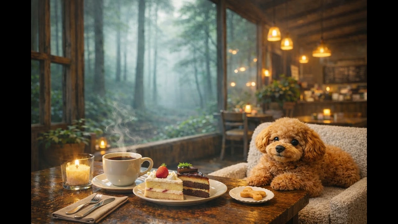 作業用カフェBGM｜森に包まれた静かなカフェラウンジ🌲☕｜ジャズピアノ・勉強・集中・リラックス【2時間】