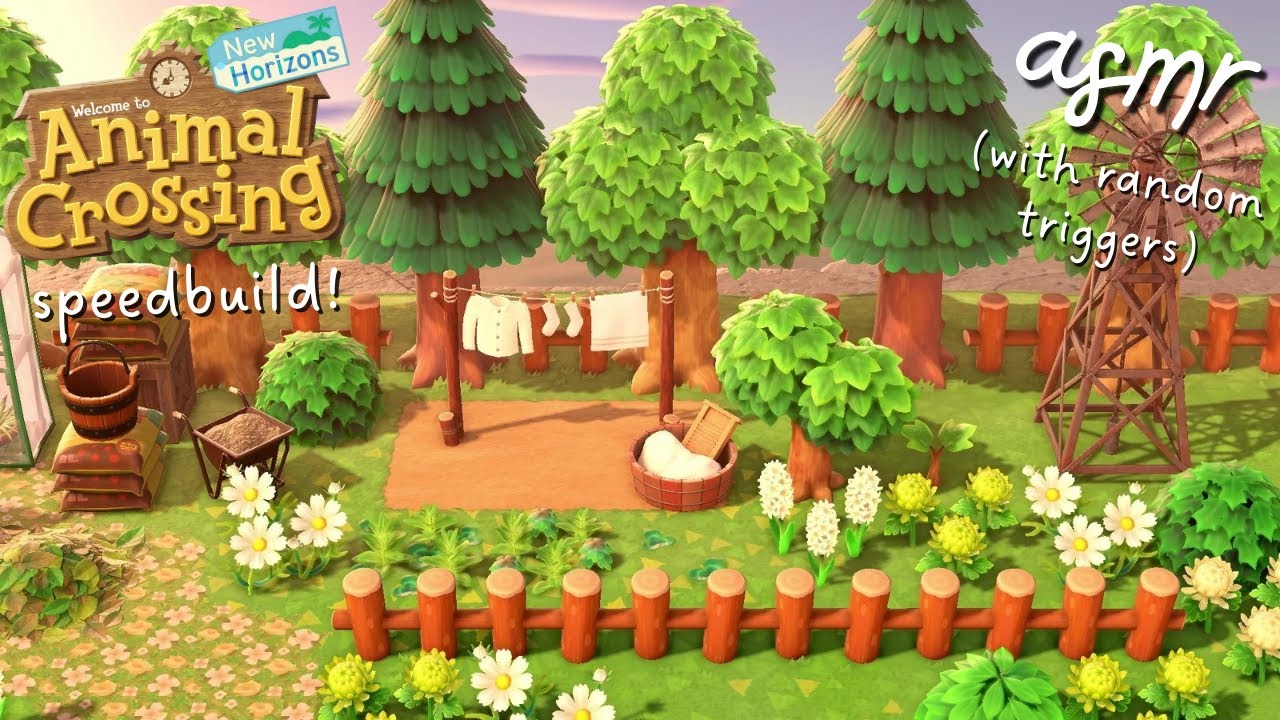 asmr 🌾 acnh speedbuild | ellie’s farm & garden (random triggers)