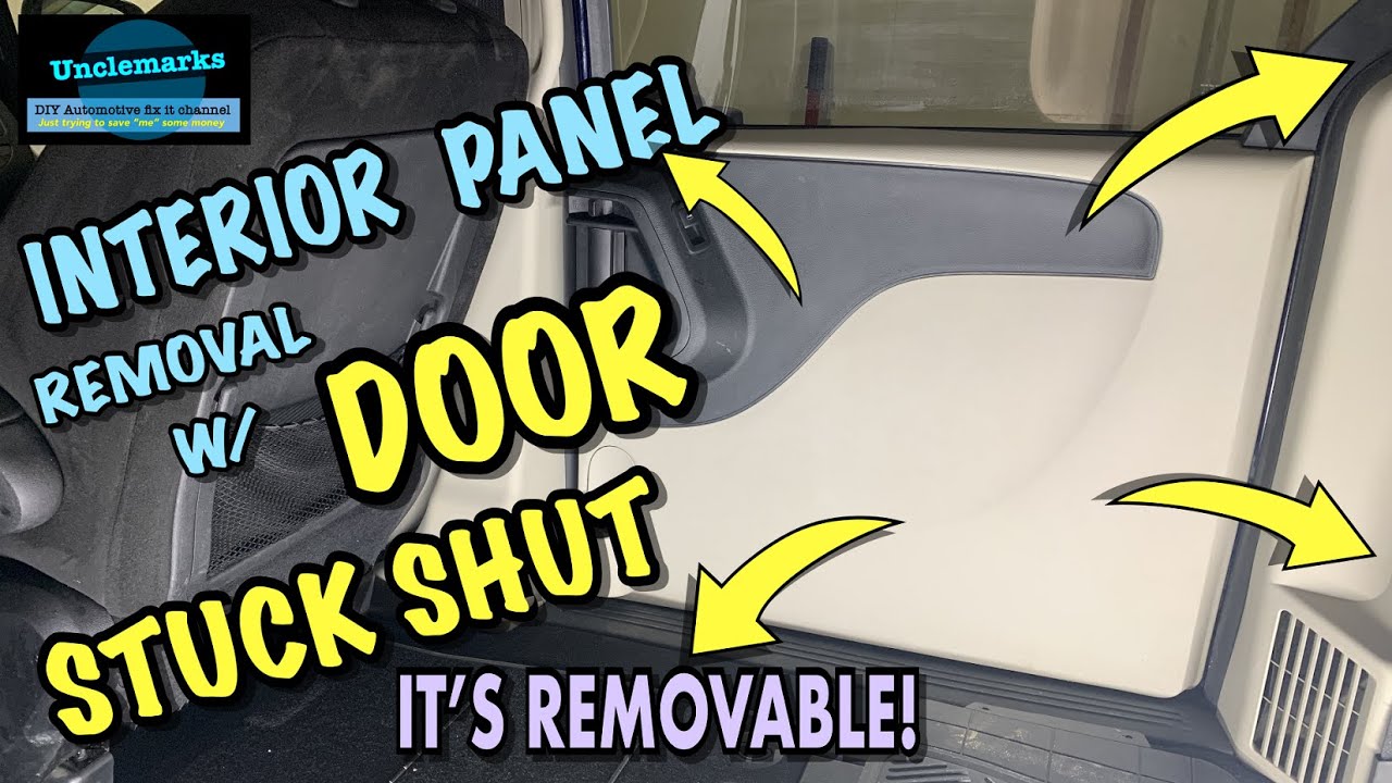 Removing sliding door panel when door is stuck closed on Grand Caravan