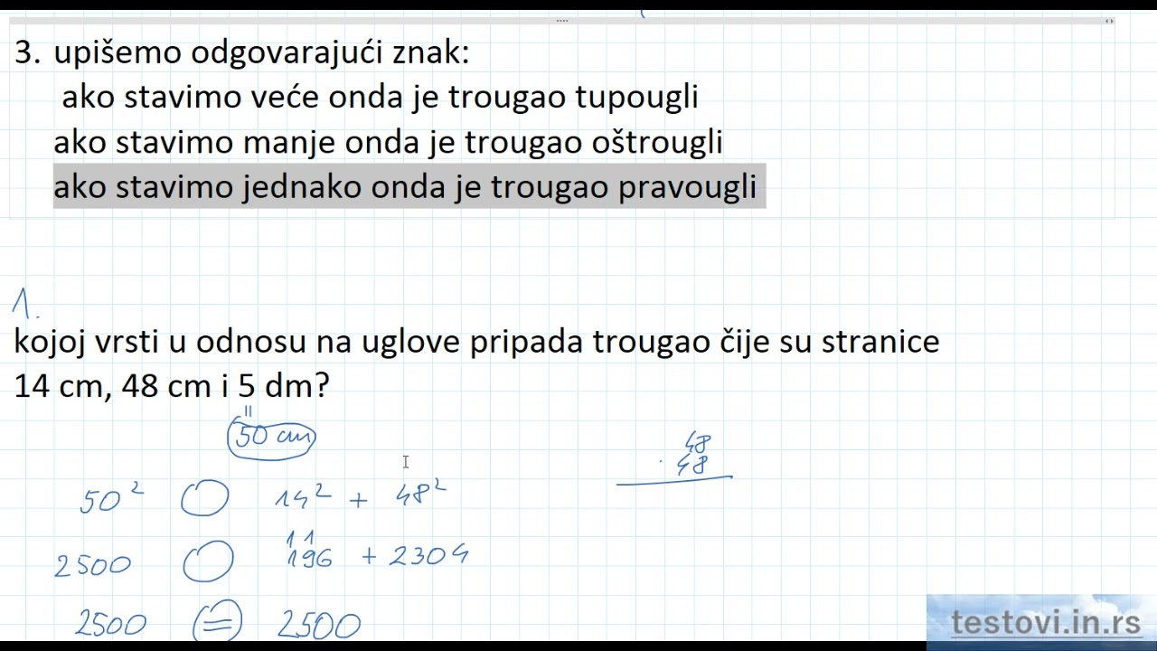 Obrnuta pitagorina teorema