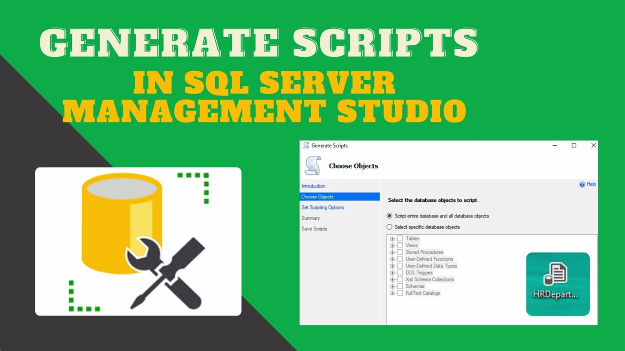 How to Generate and Test SQL Scripts in SQL Server Management Studio