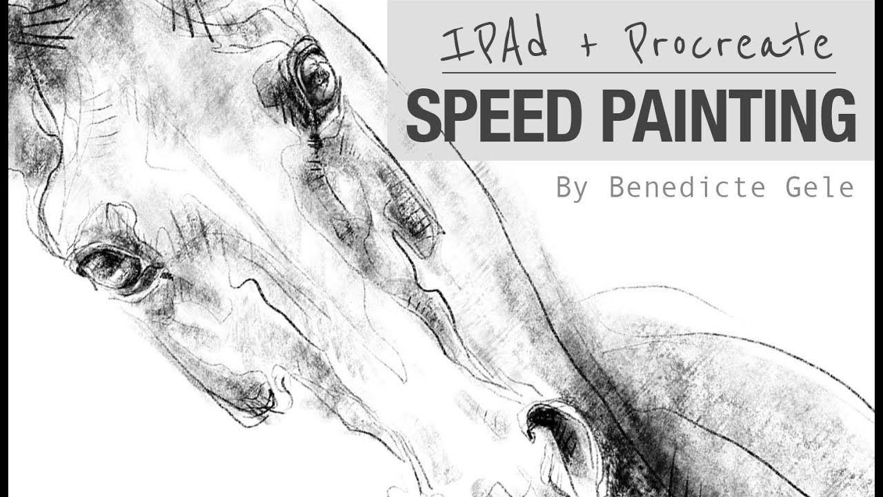 Horse Drawing in Black and White with Procreate on IPad | Speed Drawing of a Virtual Fine Art