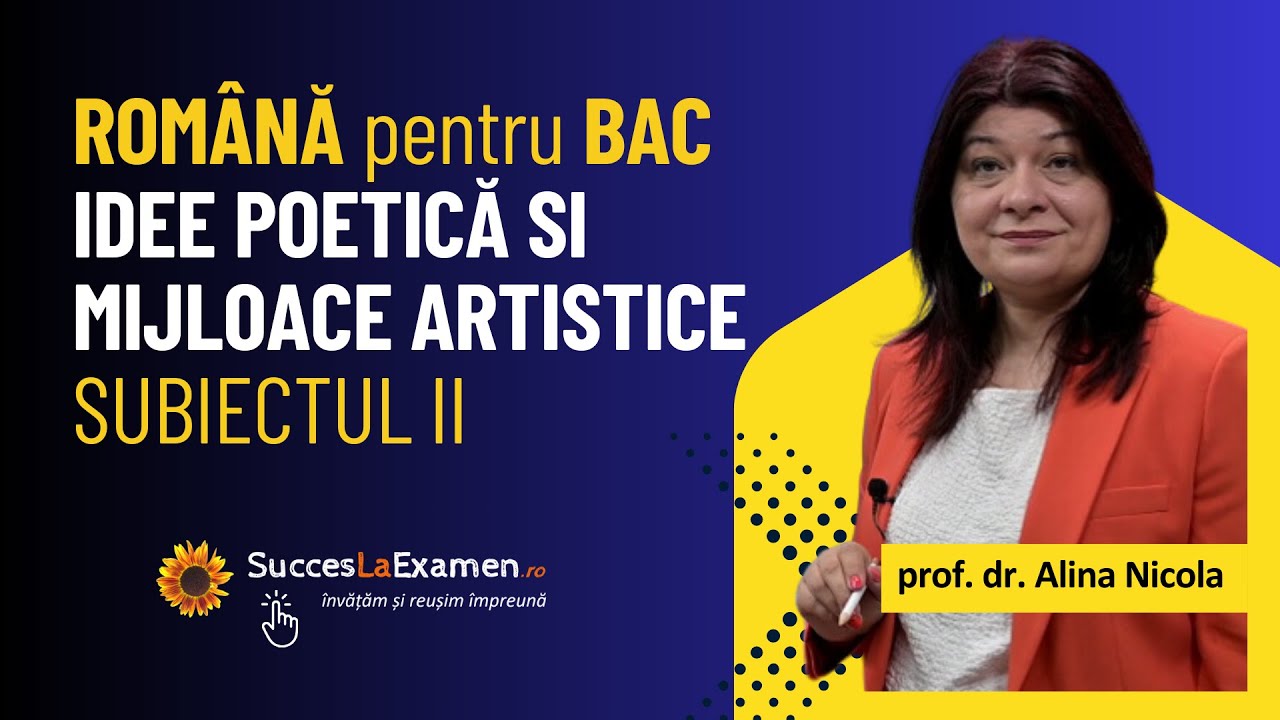 Relația dintre ideea poetică si mijloacele artistice. Subiectul II la ROMÂNĂ - Bacalaureat.