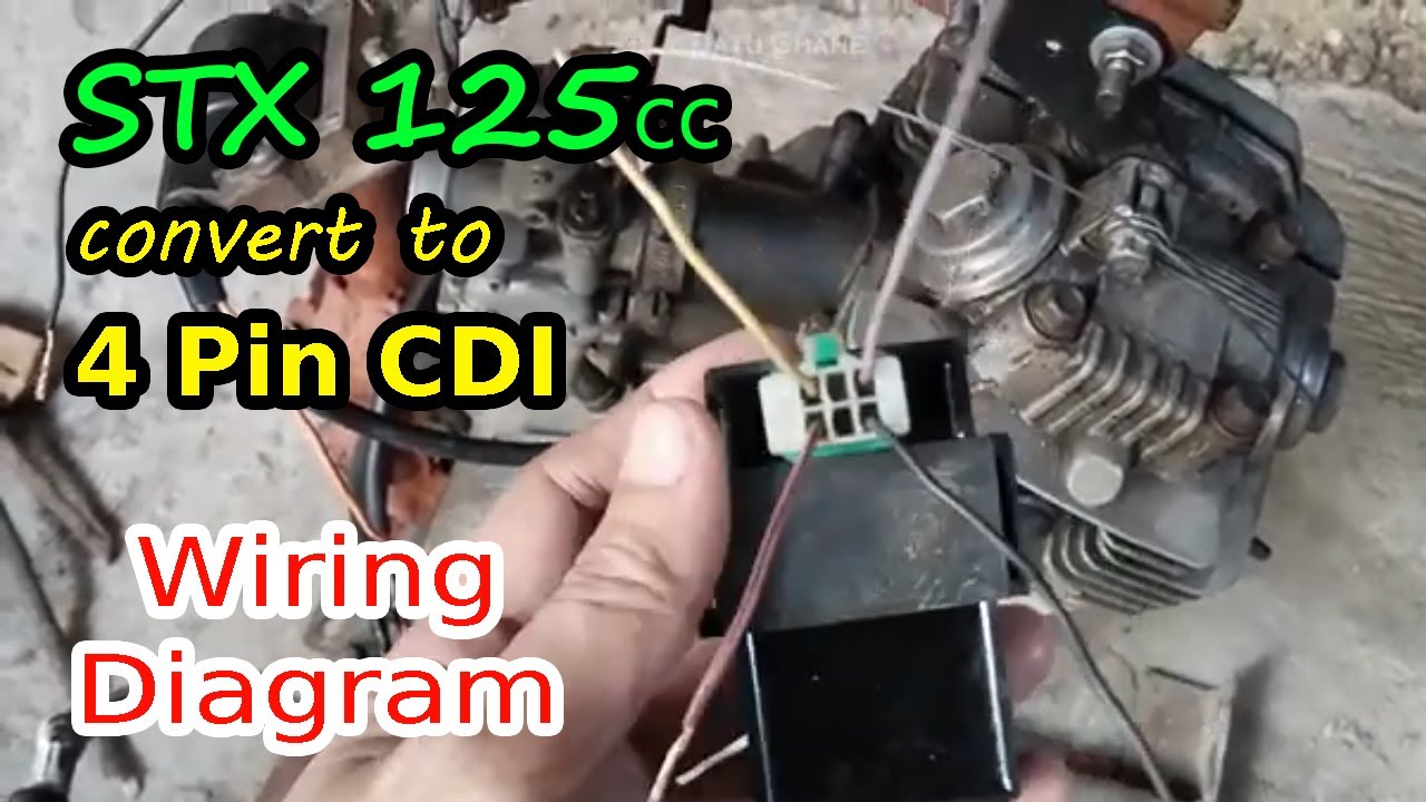 Yamaha STX 125 Convert to 4 Pin CDI Battery Operated, Wiring Diagram Connection, kalansay skeleton