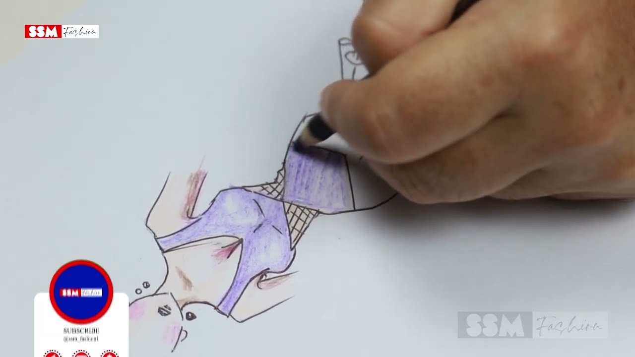 Layered Ruffle Dress Sketch Tutorial  SSM Fashion