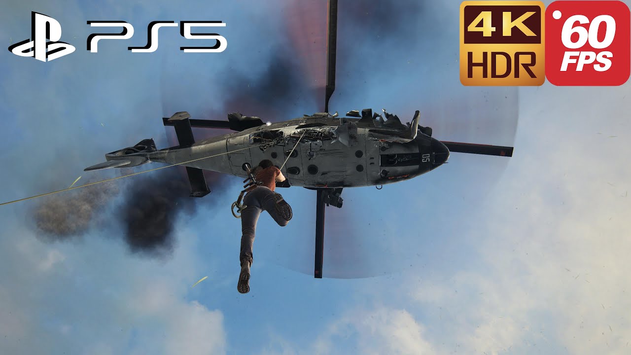 Helicopter Fight Cinematic Gameplay Uncharted The Lost Legacy - PS5 60FPS 4K HDR