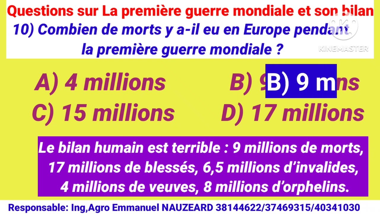 SCIENCE SOCIALE: SVT_SMP-SES: La première guerre mondiale et son bilan: Pa al nan egzamen san sa yo.