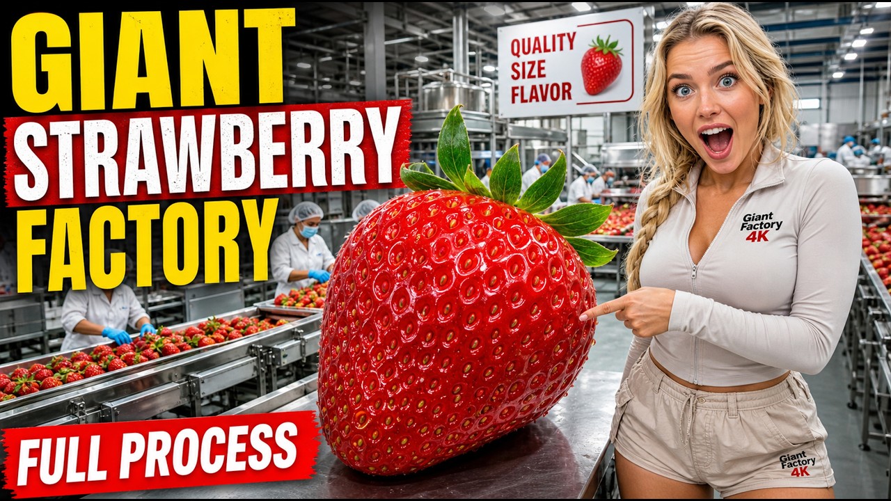 Inside the Factory: How Millions of Giant Strawberries Are Made (Full Process)