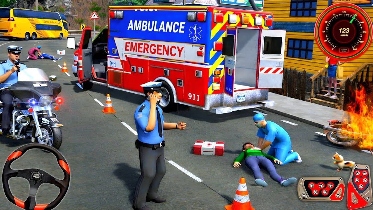 City Ambulance Rescue Simulator 3D - 911 US Emergency Ambulance Driving - Android Gameplay