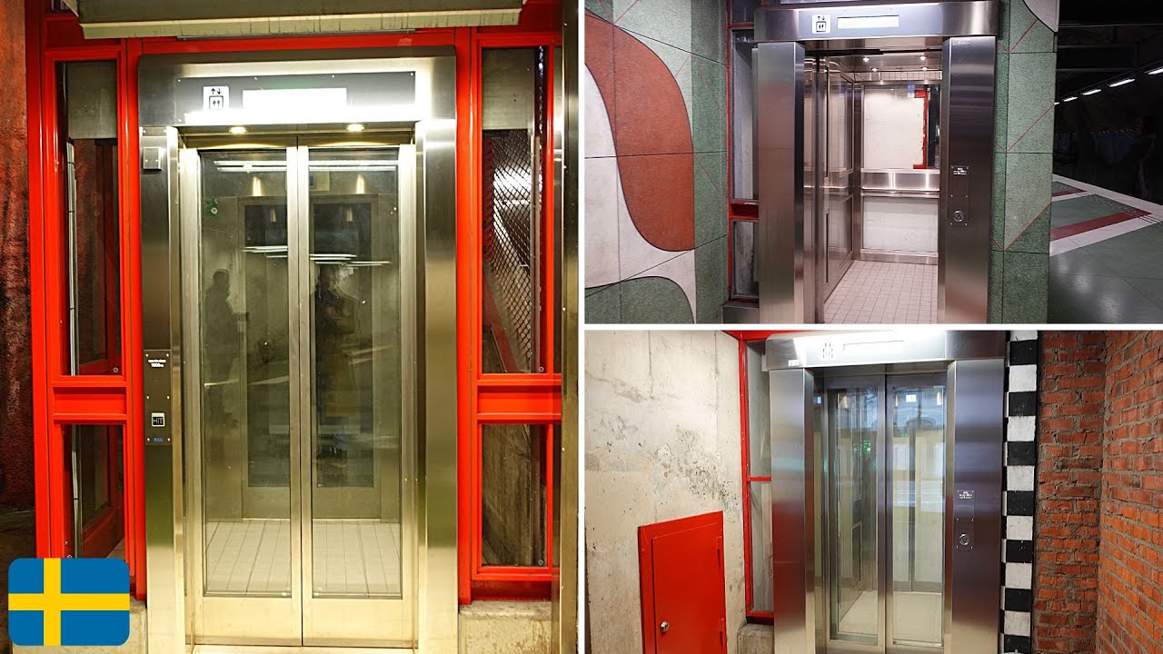 A small tour of modernized elevators at Kungsträdgården Subway Station, Stockholm SWE