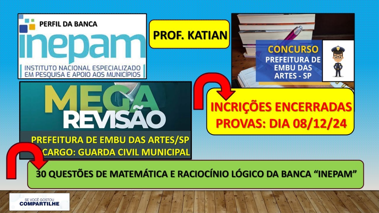 MEGA REVISÃO - Concurso GCM - Prefeitura de Embu das Artes/SP - Banca INEPAM - #profkatian