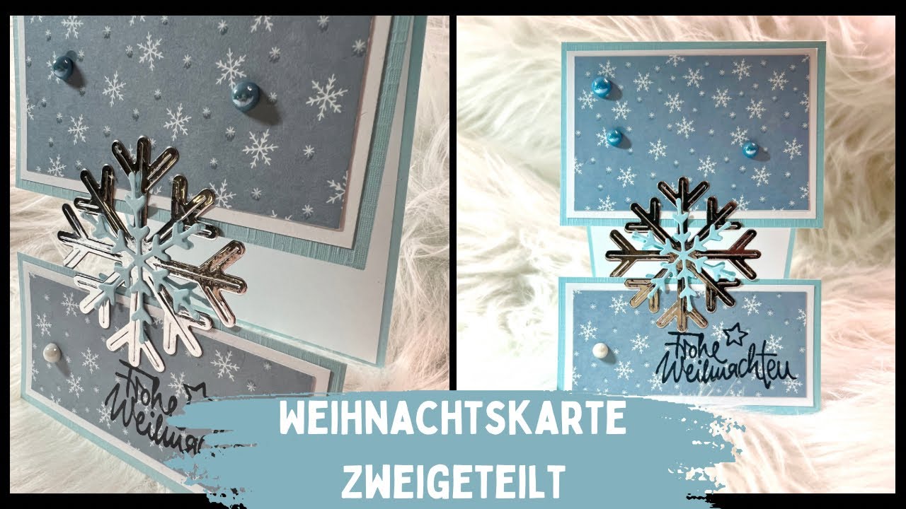 Wow 😍 außergewöhnliche Weihnachtskarte 🎄❄️✨ Zweigeteilte Karte