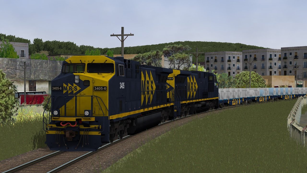 Ac44i #3405 e #7329 no trem de bobinas no Open Rails/MSTS
