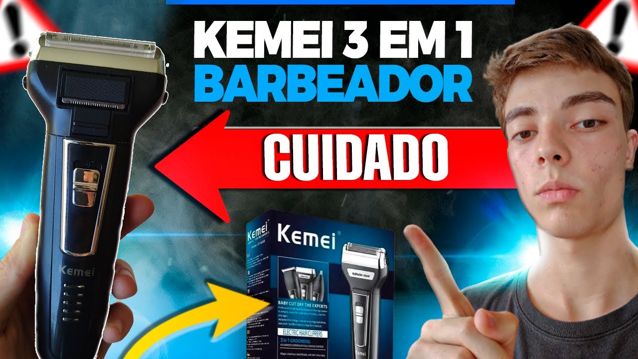 DEPOIMENTO: Barbeador Kemei 3 em 1 Vale a Pena? Barbeador Kemei 3 em 1 É Bom? Funciona? Unboxing