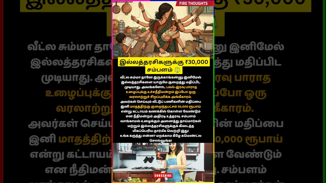 ⚖️ இல்லத்தரசிகளுக்கு ₹30,000 சம்பளம் #home #money #trending #viral #shorts
