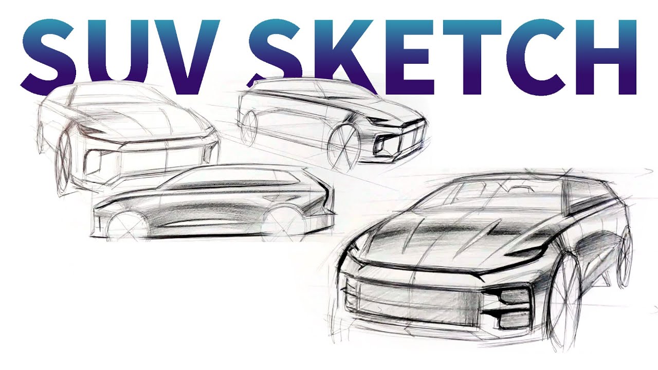 car design sketch  - SUV proportion [SUV 비례로 자동차 그리기]