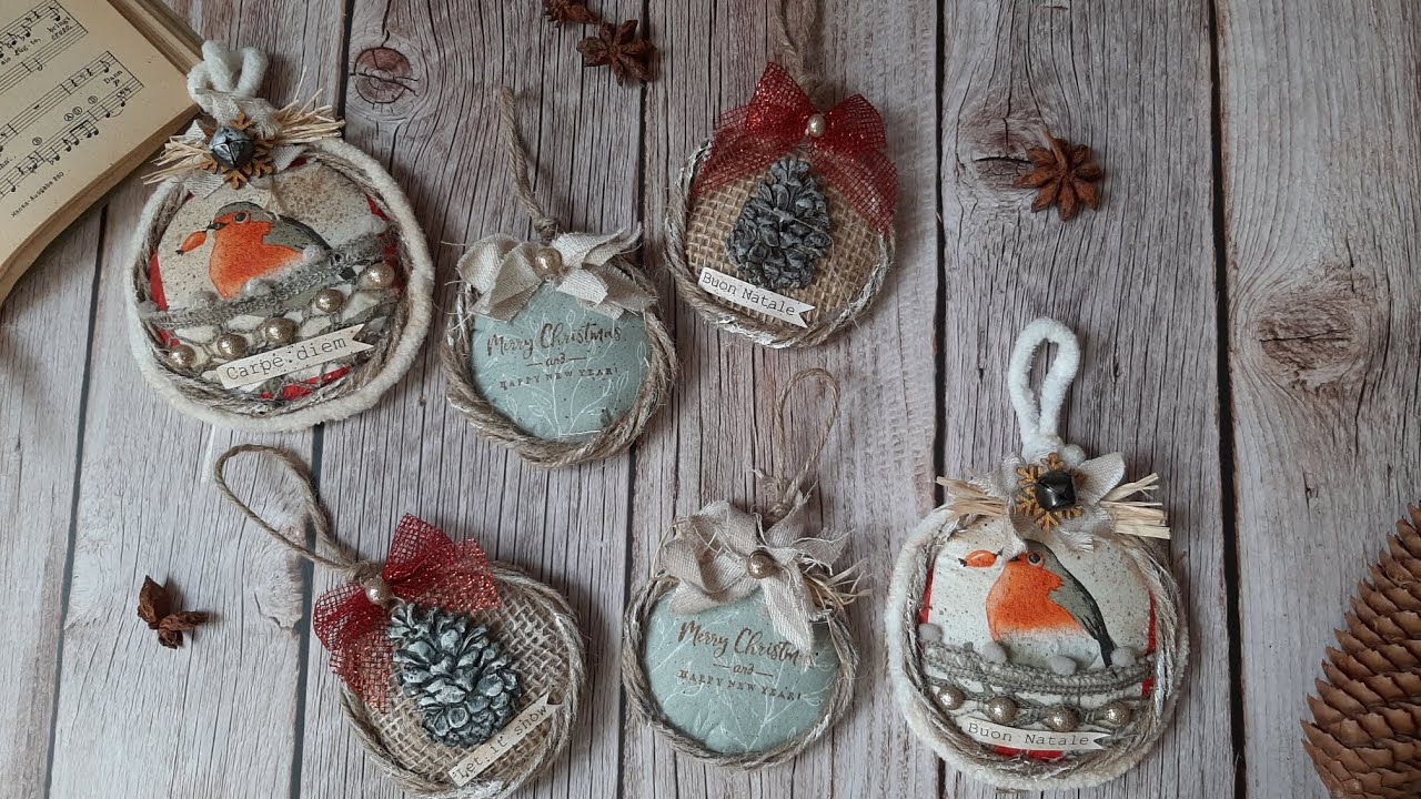 Addobbi di Natale fai da te.Riciclo creativo.Addobbi per l'albero fatti a mano.Christmas ornaments.