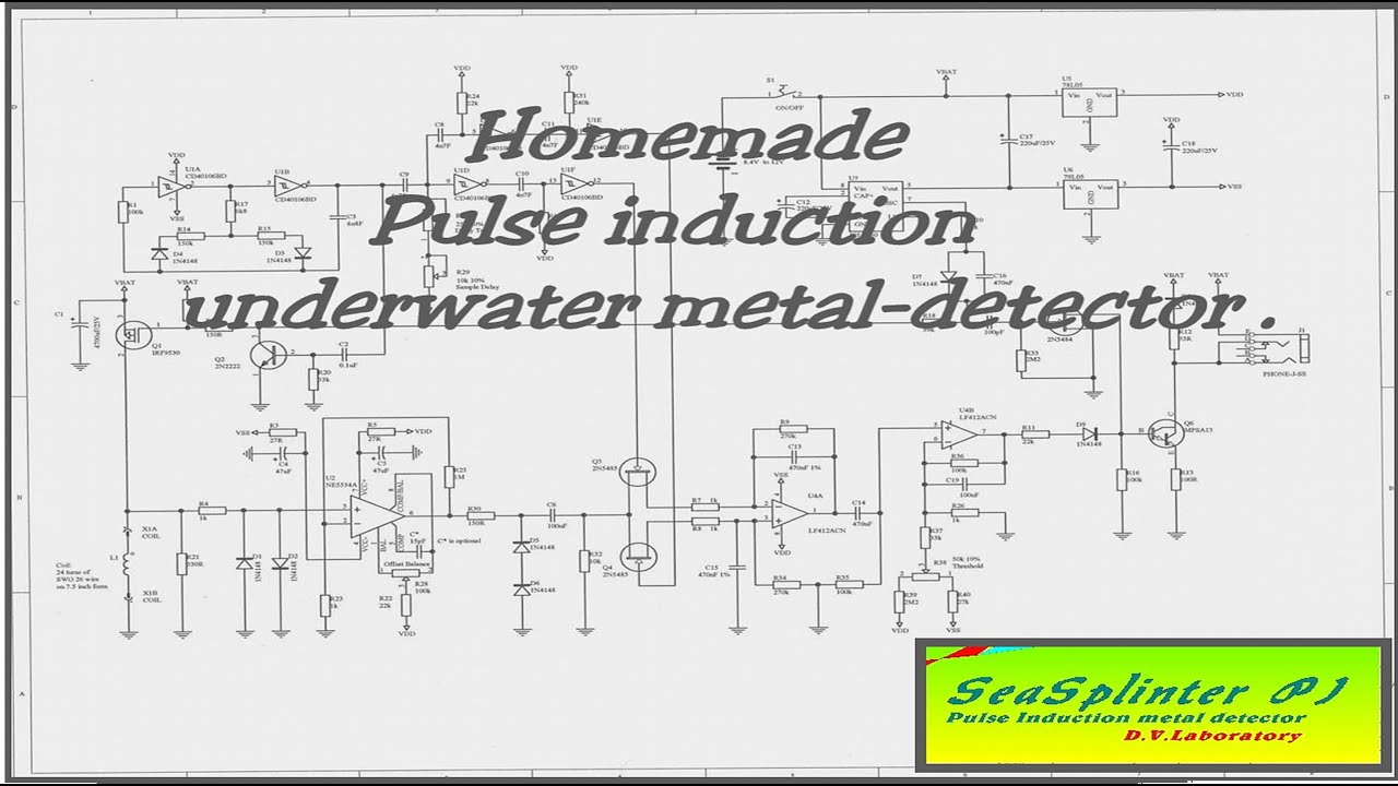 Homemade underwater pulse metal-detector Barracuda - SeaSplinter PI подводный самодельный детектор.