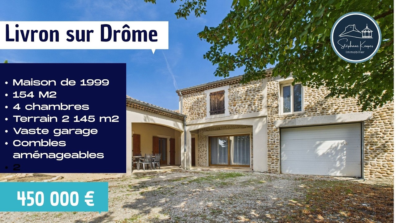 Maison familiale de plain-pied – 154 m² – 4 chambres - Livron sur Drôme