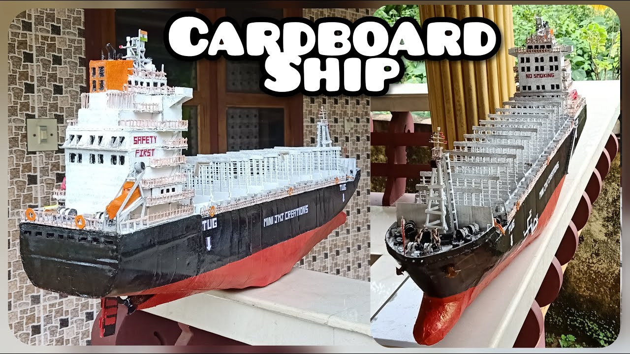 MINI MODEL of a CONTAINER CARGO SHIP using CARDBOARD at Home| DIY | Indian | Hindi