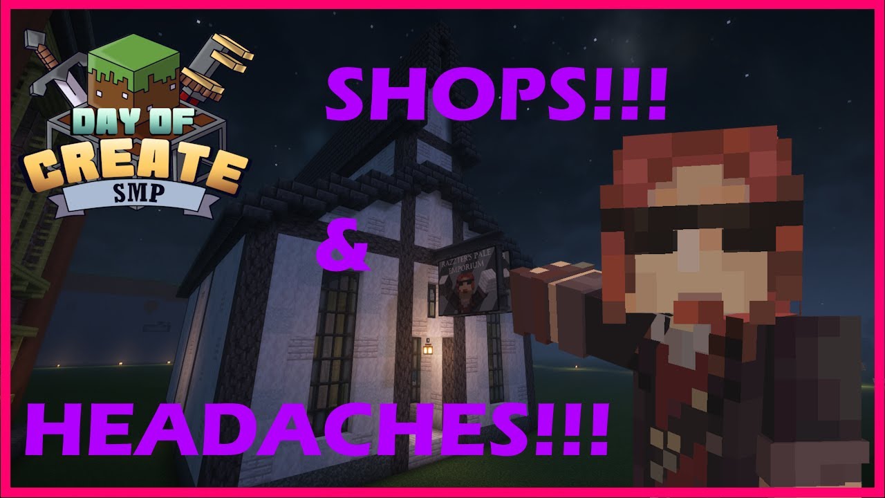 I built a WORKING SHOP in minecraft CREATE MOD | Day of Create SMP No.4