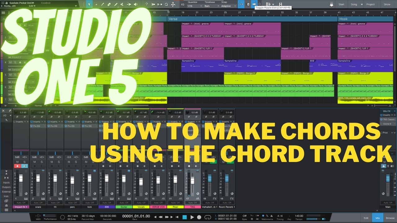 Studio One How to use the Chord Track to make melodies