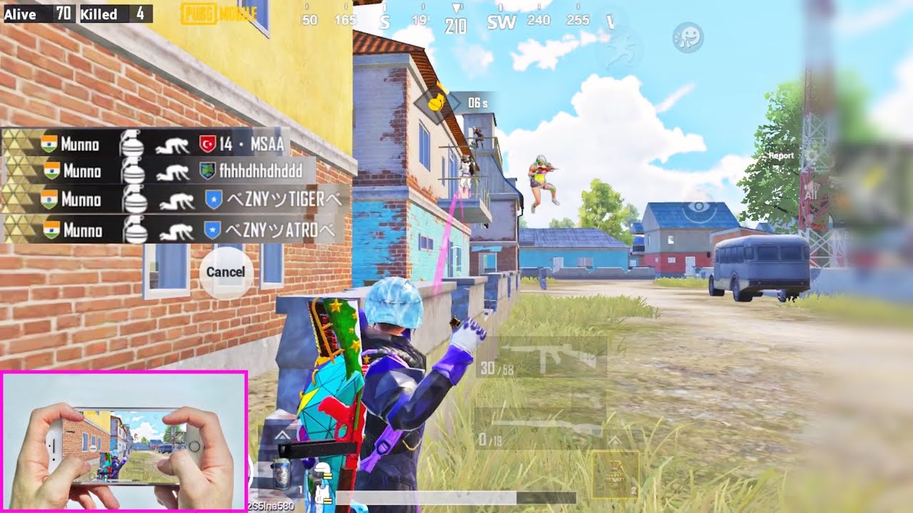 MASTER OF GRENADE💣iPhone 8 Plus PUBG MUNNO | 4 Finger + Full GYRO | Handcam Gameplay #64