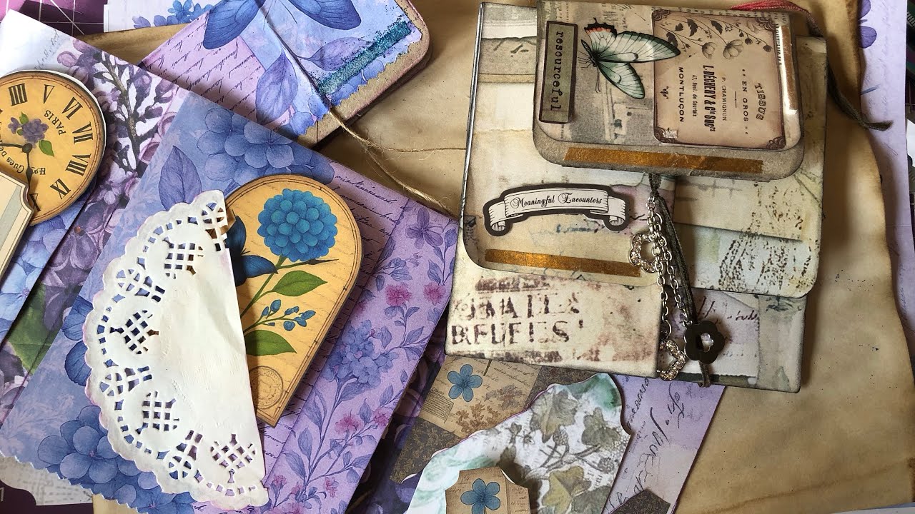 One page wonder Multi Pockets Album Folder Junk Journal Freebies gratis #folder #album #tutorial