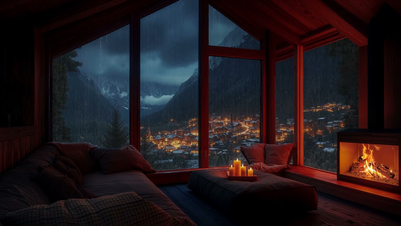 Rain And Thunderstorms, Combined With A Cozy Fireplace 🌧️🔥, Can Help You Sleep Soundly