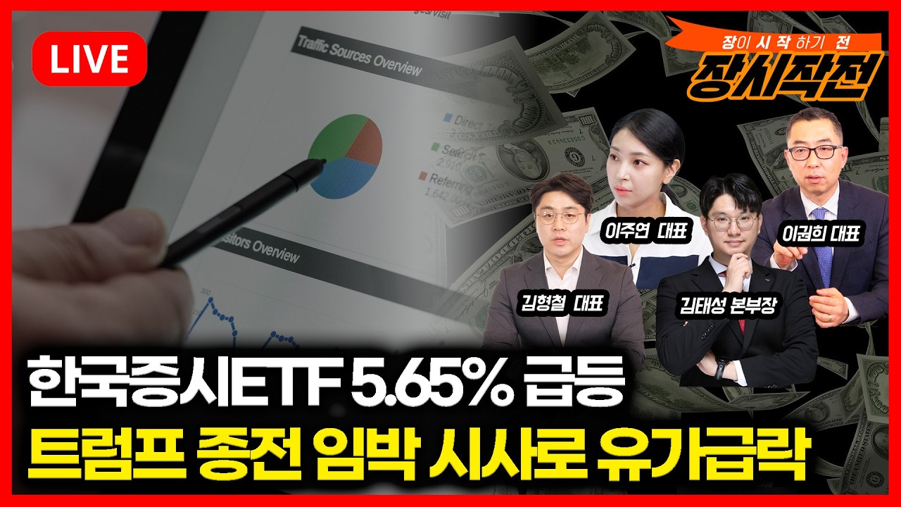 [3월10일 #장시작전]  트럼프 종전 임박 시사, 유가 급락, 뉴욕증시 상승 / 필 반도체 4% 급등, 한국증시 ETF 5.65% 급등