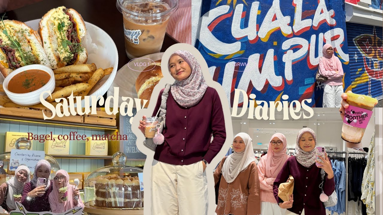 Short Saturday Diaries | Sisters day out | Bagel, Coffee, Matcha date 🍵🎞️🎈🥯
