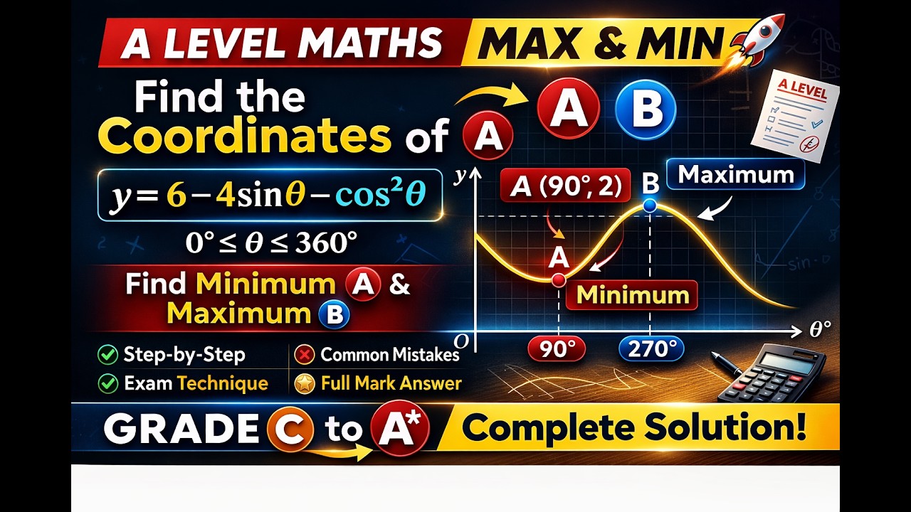 A Level Maths: Maximum & Minimum (Trig Function) | From Grade C to A*
